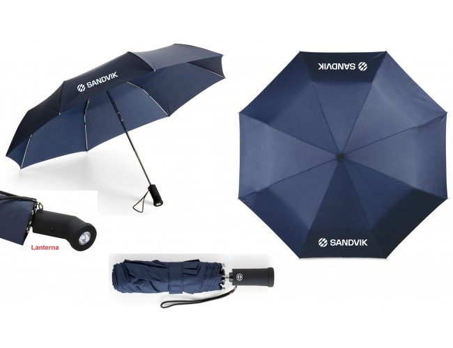 Guarda-chuva dobrvel e lanterna Modelo INF 39000