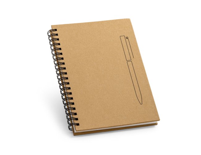 Caderno B6 capa dura. Papel kraft MOdelo INF 93419  com im