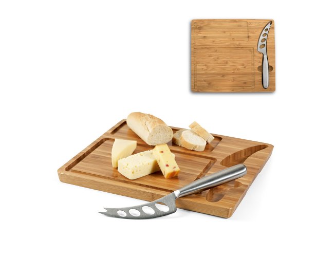 Tbua de queijos em bambu com faca MOdelo INF 93975