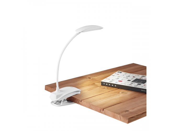Luminária de mesa. ABS. LED COB. Com mola, braço flexível Modelo INF 94743