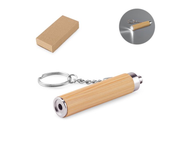 Chaveiro em bambu e ABS Modelo INF 95108