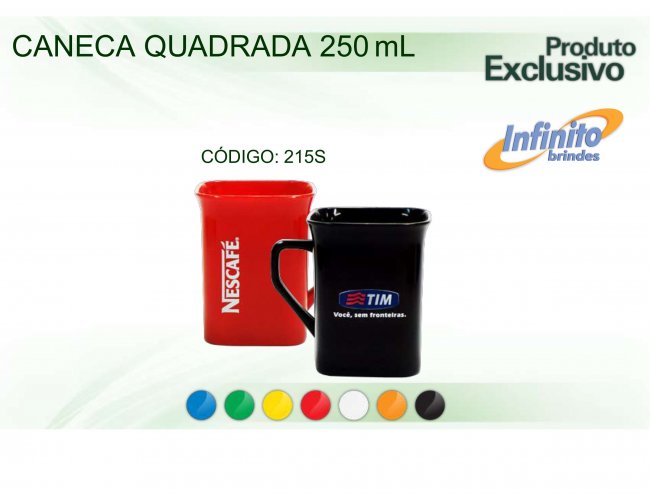 CANECA PLÁSTICA QUADRADA (250 ml) - INF 0215