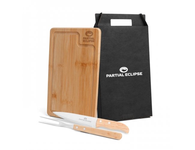Kit Churrasco em Bambu - 3 Ps Modelo INF 19066