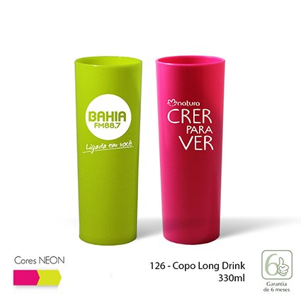 Copo Long Drink 330ml Neon INF 126