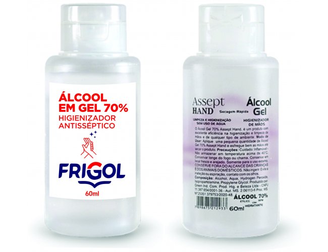 Frasco de Álcool Gel com 60ml - Modelo INF 94892
