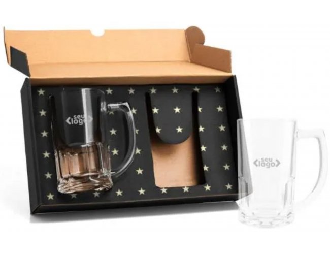 Kit Canecas de Vidro Chopp 340ml  Modelo INF 90024