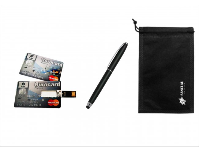 Kit Caneta Touch  e Pen drive Card - Modelo INF 10108