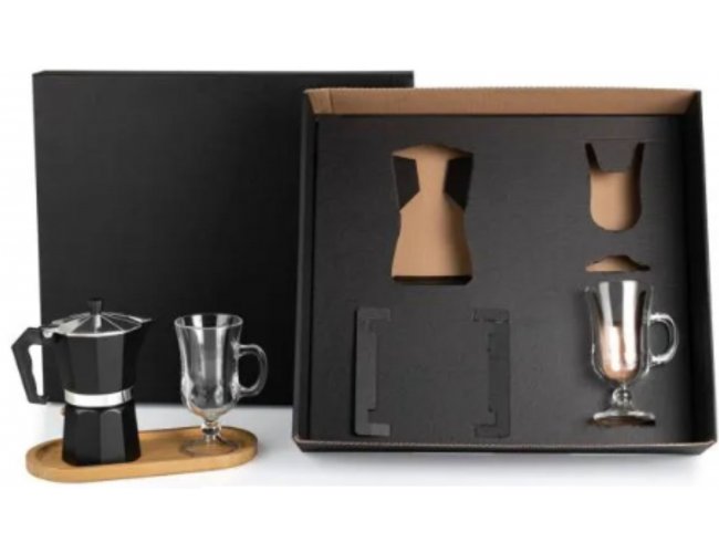 Kit Para Caf� Com Cafeteira Italiana - 4 P�s Modelo INF 90258