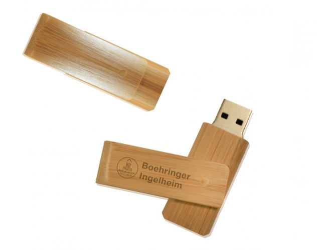 PEN DRIVE GIRATRIO DE BAMBU - INF F126BAMBU