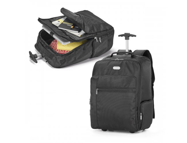 Mochila trolley para notebook. 1680D e 300D. Com 2 rodas - Modelo INF 92177   17 "