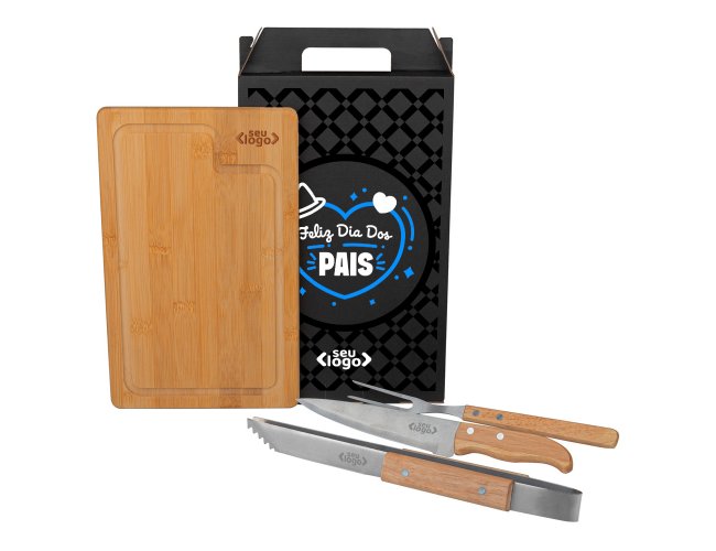 Conj. Para Churrasco Com Pegador - 4 Ps Modelo INF 19326