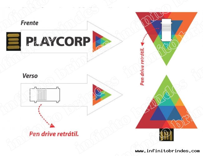 Pen drive estilizado - Modelo INF 10101 - Logomarca