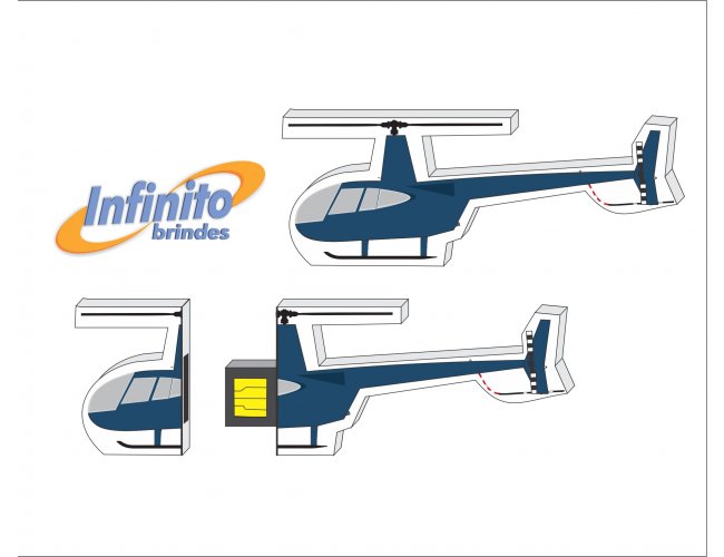 Pen Drive Estilizado - Modelo INF 10101 - Formato Helicóptero