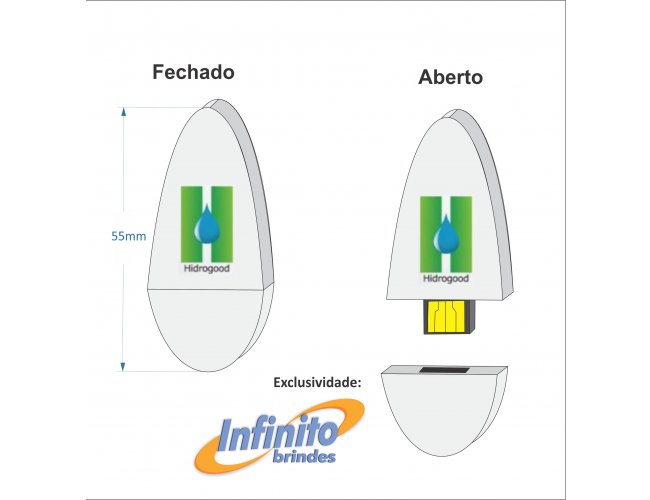 Pen drive estilizado - modelo INF 10101 - gota