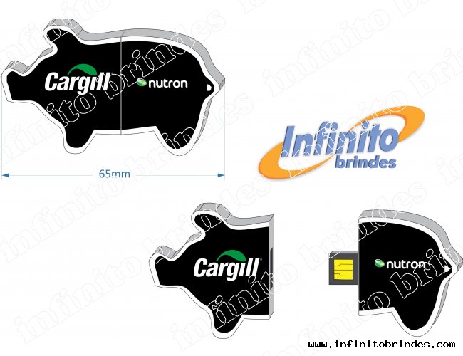 Pen drive Estilizado - Modelo INF 10101 - Porquinho