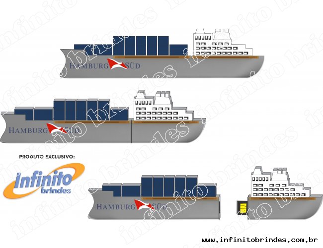 Pen drive Estilizado Formato Navio Cargueiro - MOdelo INF 10101