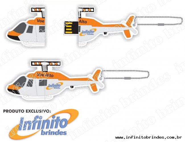 Pen drive Estilizado Formato Helicóptero - MOdelo INF 10101