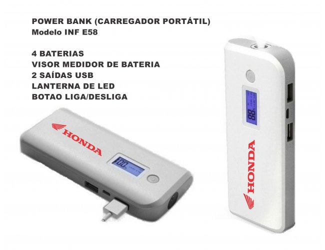 POWER BANK Carregador Portátil - MODELO INF E58